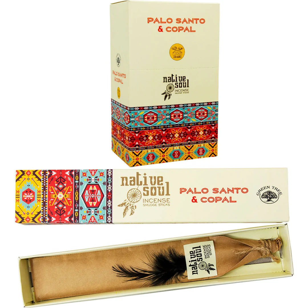 Native Soul Smudge Stick Incense – White Sage, Dragon’s Blood, Palo Santo & Copal (15g)