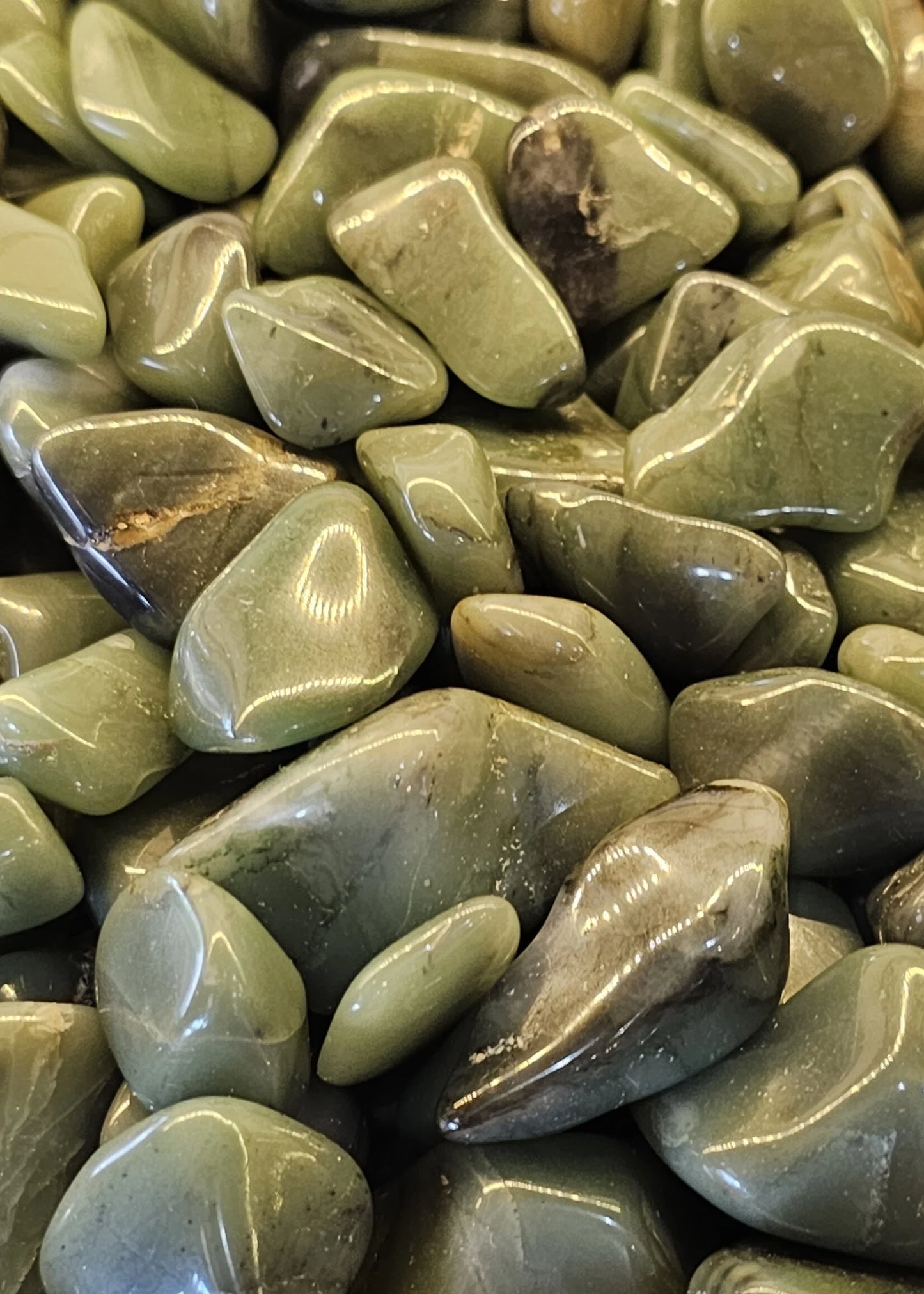 Genuine Green Chert Tumbles - Natural Polished Crystals