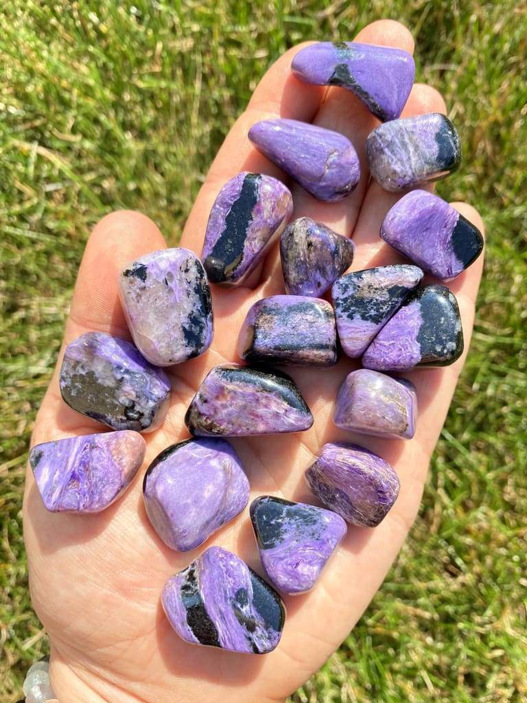 Charoite tumble stone