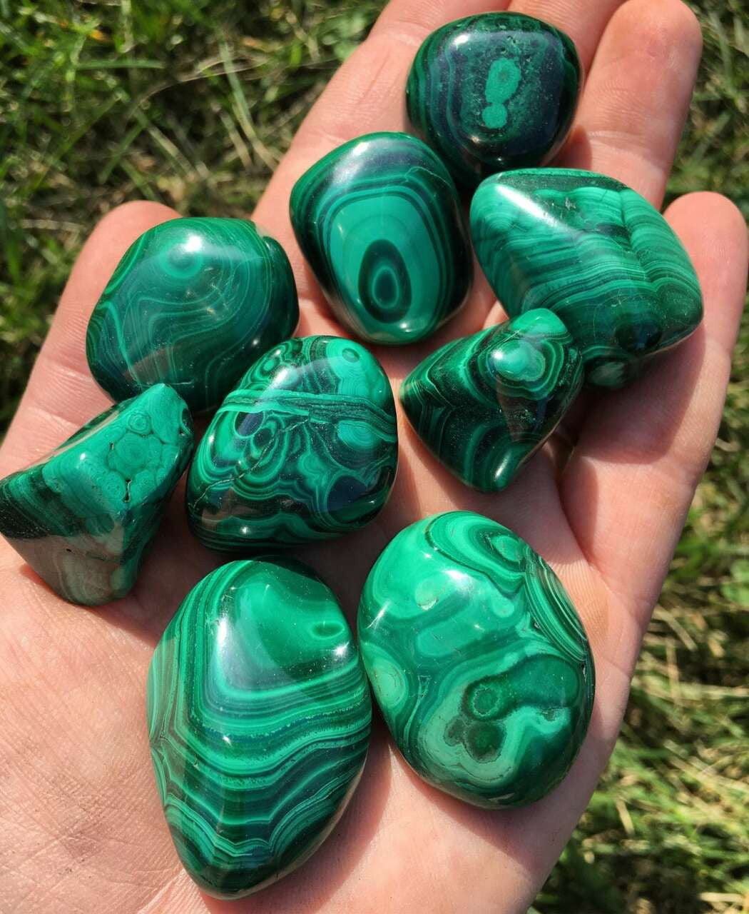 Genuine Polished Malachite Tumbles for Collection