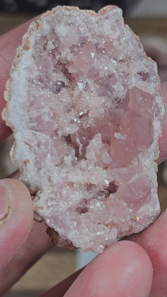 Pink Amethyst geode and plates from Argentina 0003