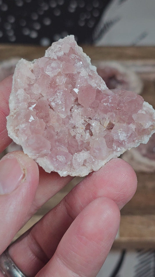 Pink Amethyst geode and plates from Argentina 0002