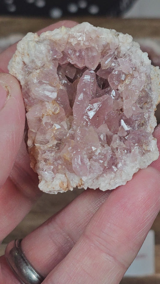 Pink Amethyst geode and plates from Argentina