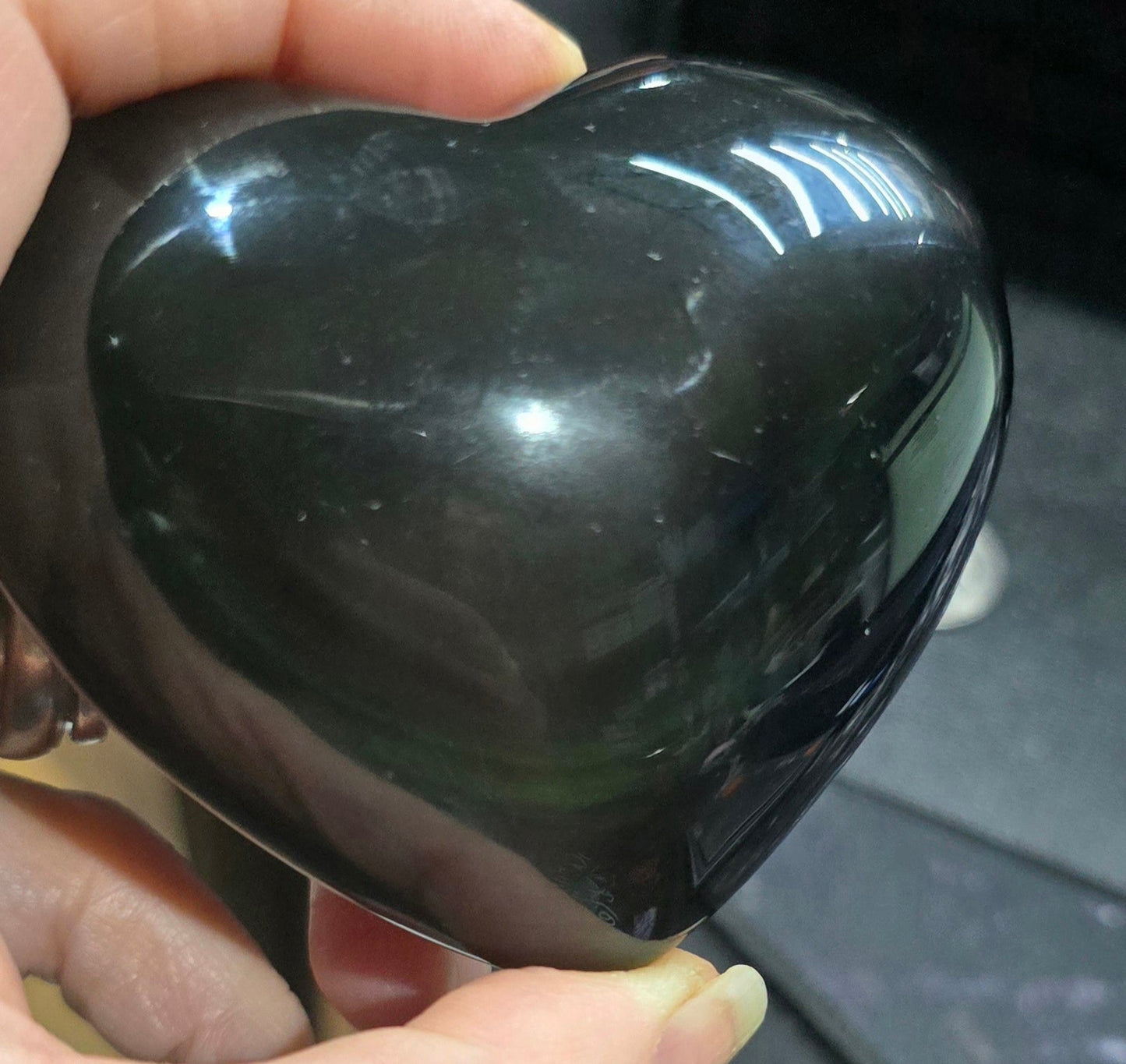 Rainbow Obsidian Heart Carving – Natural Mineral Specimen