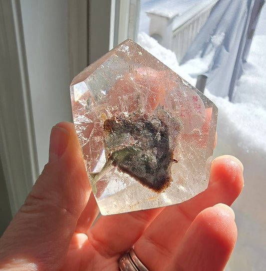 Garden Quartz Free‑Form Polished – Natural Lodolite Quartz