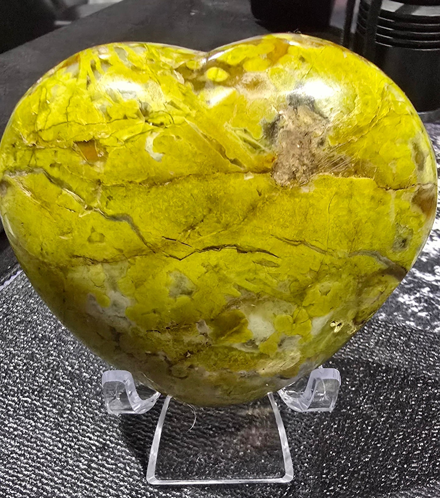 Green Opal Heart Carving – Polished Natural Opal