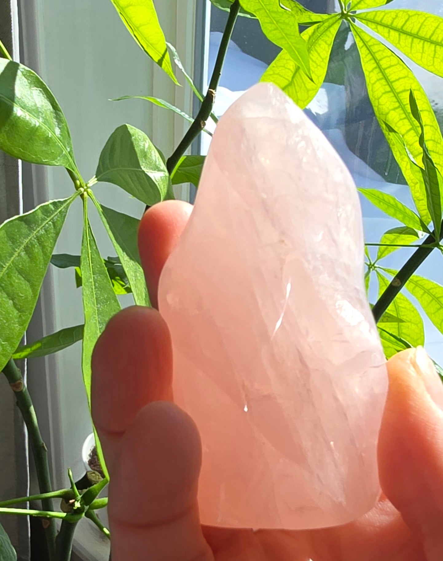 Rose Quartz Flame – Polished Natural Quartz