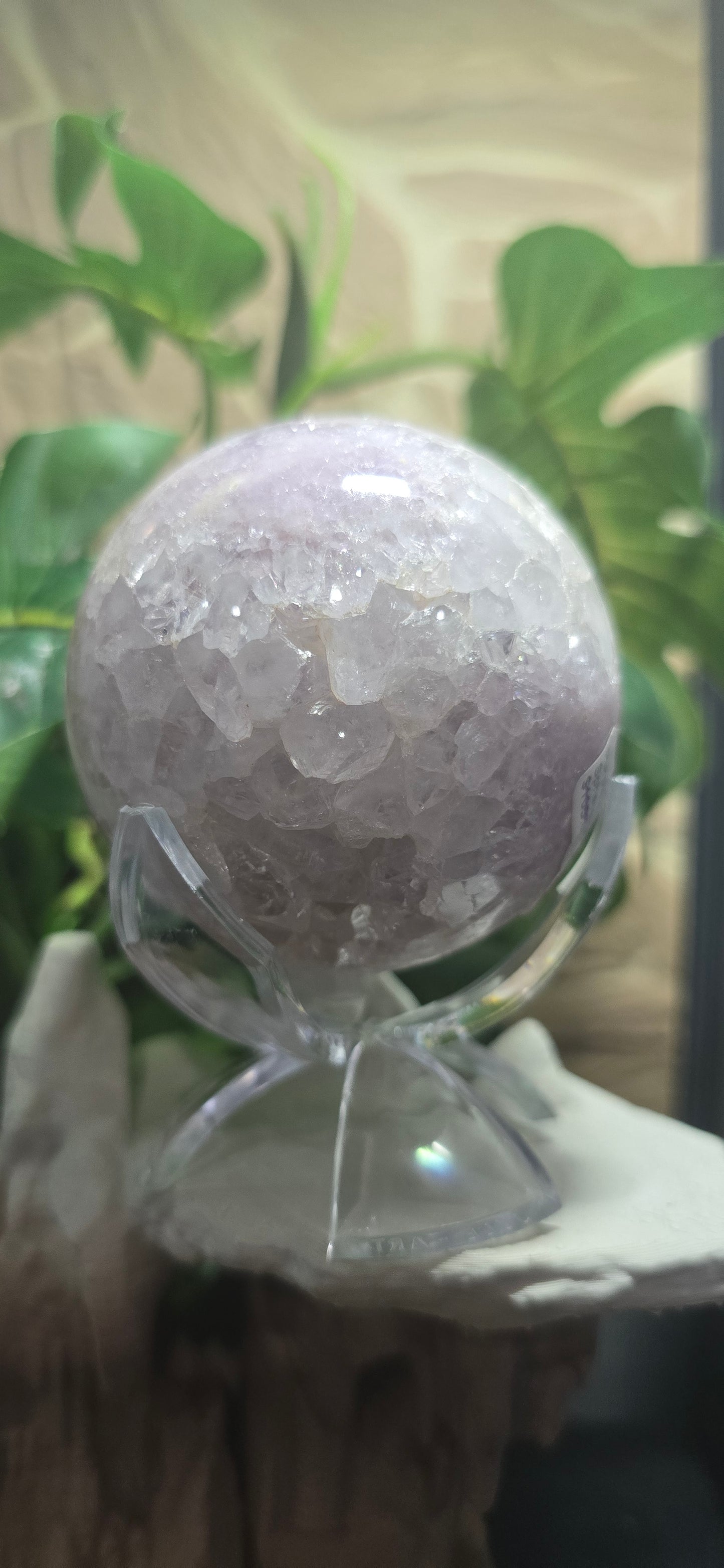 Purple Flower Agate Sphere – Polished Natural Stone