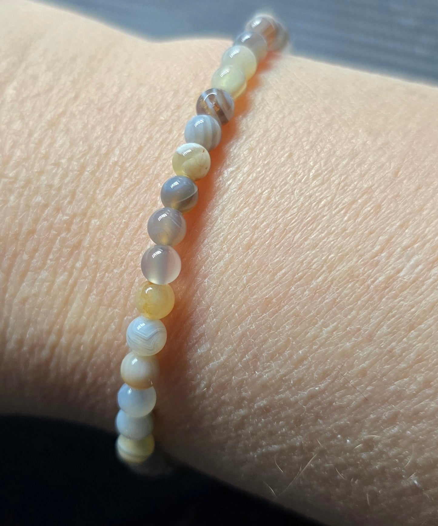 Agate Bracelet 4mm – Natural Stone Jewelry