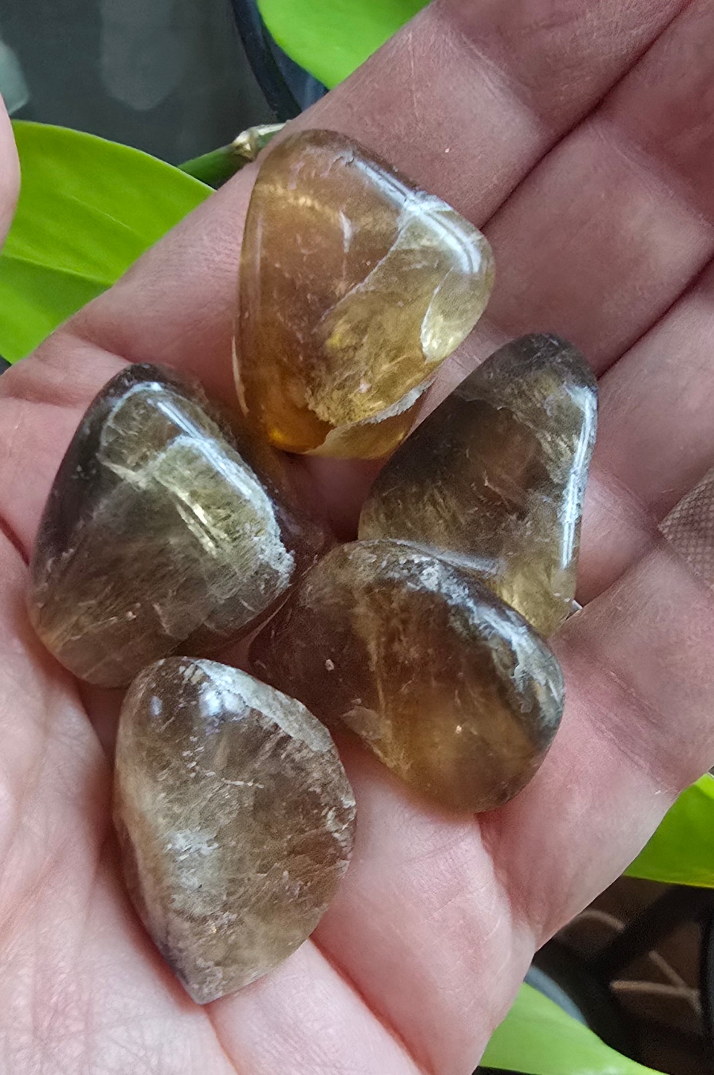 Fluorite tumble stone