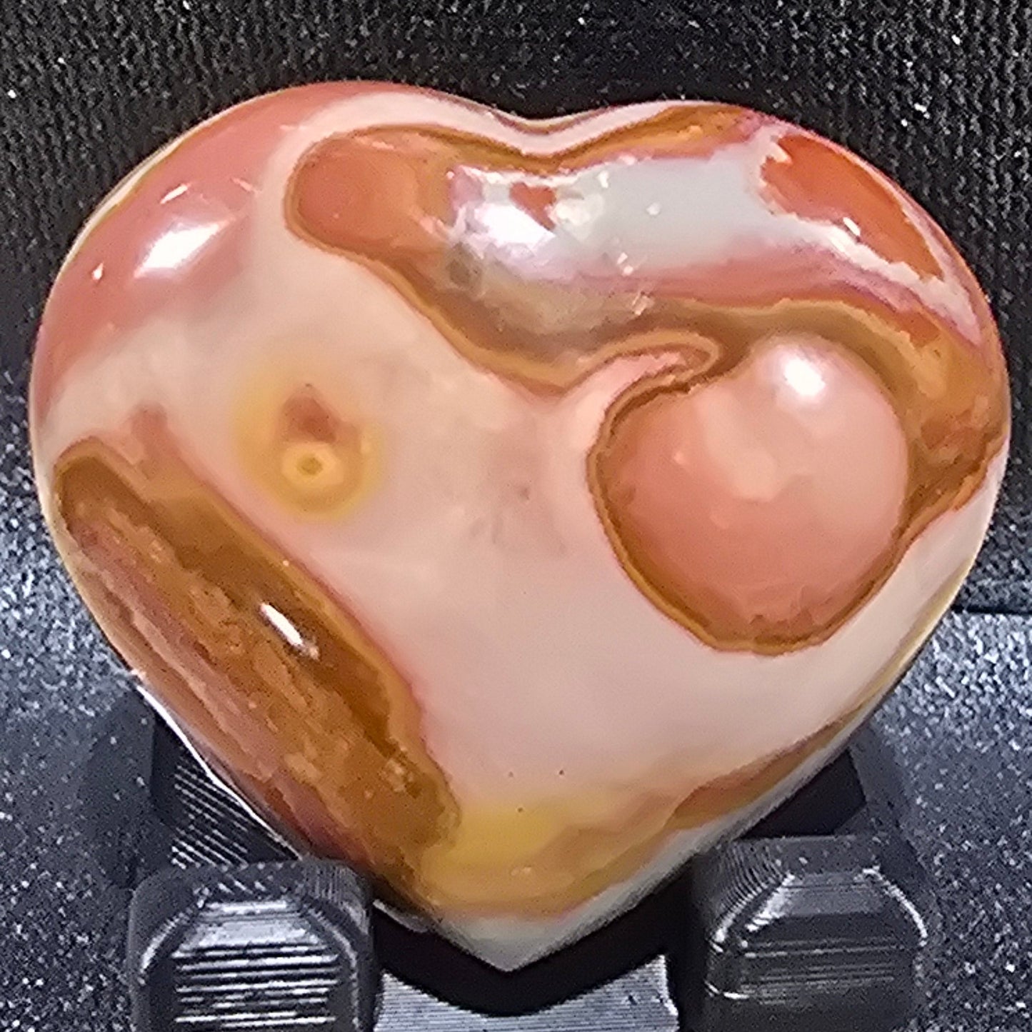 Polychrome Jasper Heart Carvings – Natural Mineral Specimen