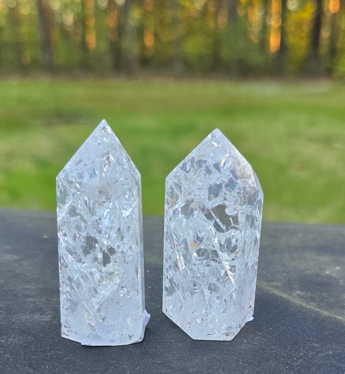 Crackle Quartz Towers – Treated Quartz Crystal