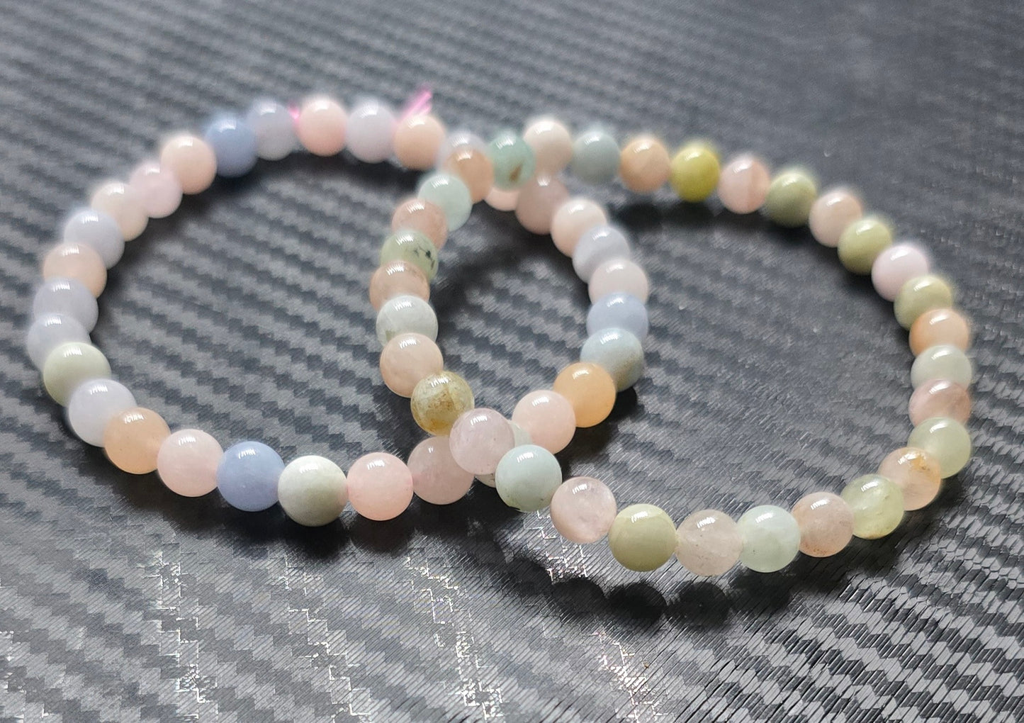 Morganite & Aquamarine 6mm Beaded Bracelet – Natural Stone Jewelry