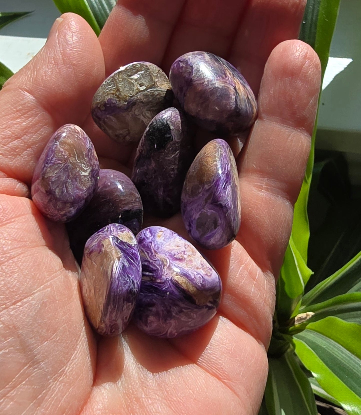 Charoite tumble stone