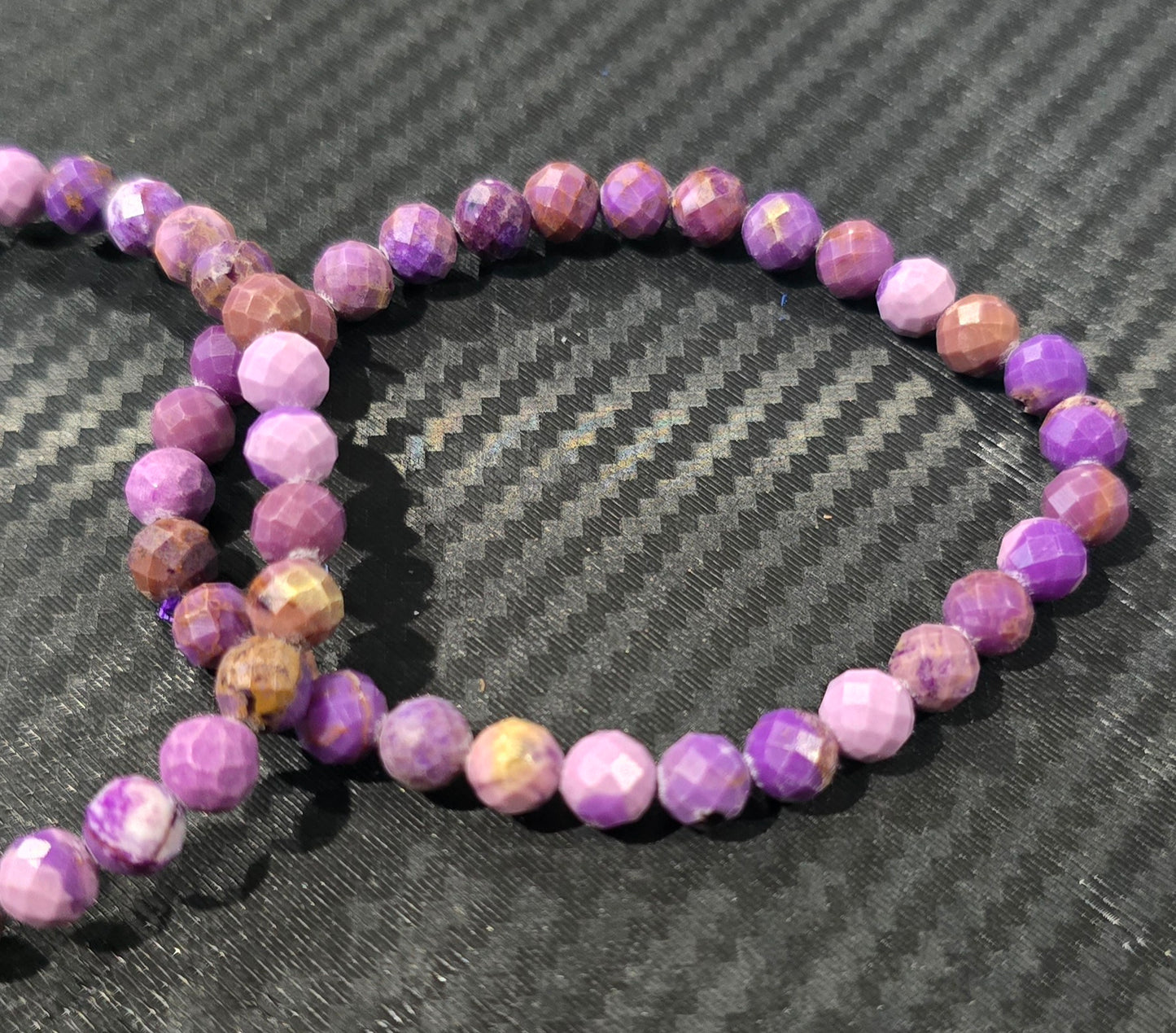 Phosphosiderite 6mm Faceted Beaded Bracelet – Natural Stone Jewelry