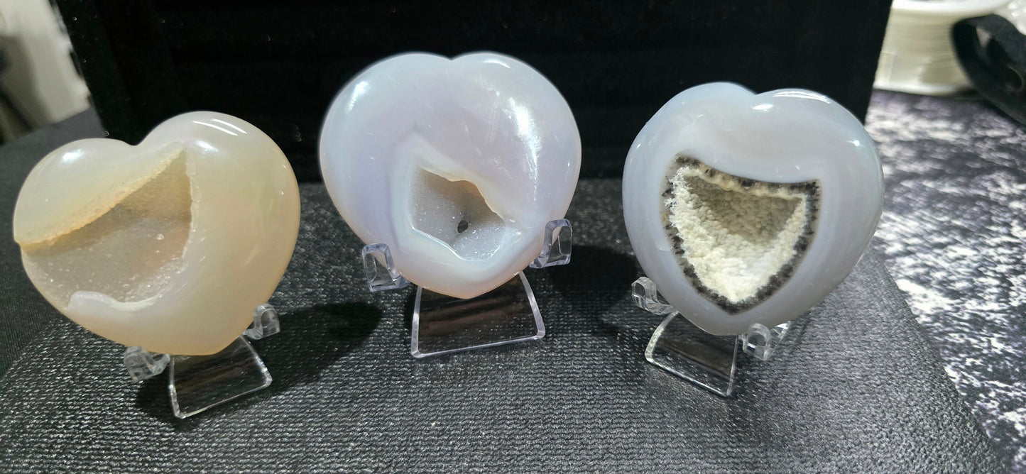 Agate Heart Carvings – Polished Natural Agate