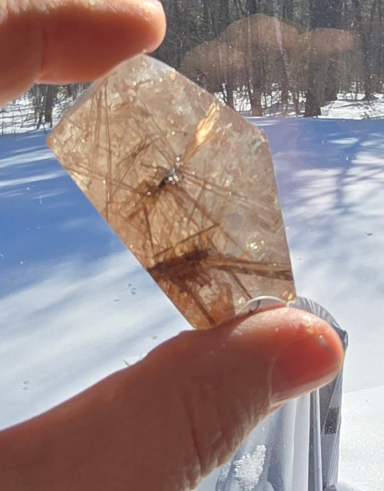 Polished Copper Rutilated Quartz Free-Form – Natural Mineral Specimen