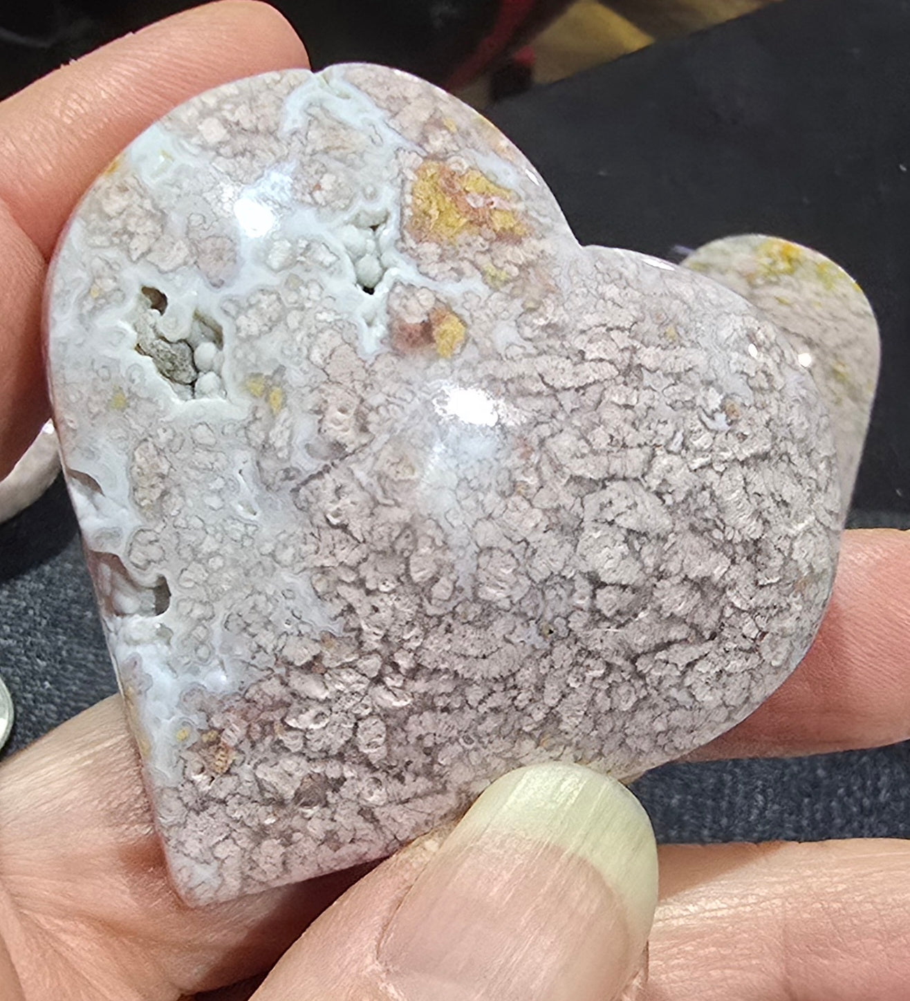 Pink Agate Heart Carvings – Polished Natural Agate