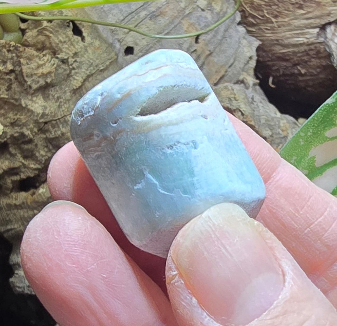 Aragonite tumble stone