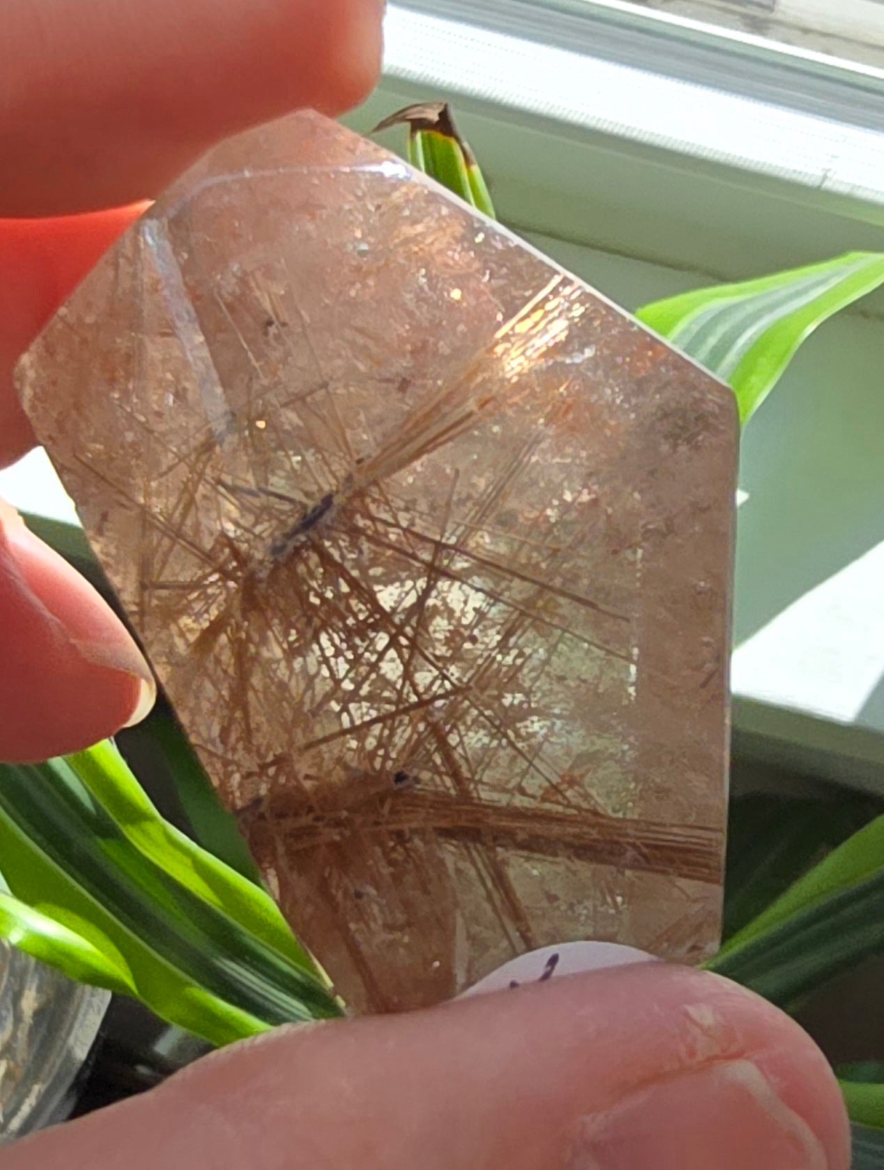 Polished Copper Rutilated Quartz Free-Form – Natural Mineral Specimen