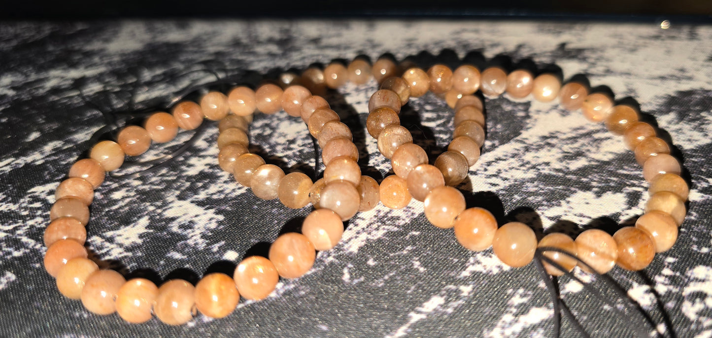 Black Moonstone 6mm Beaded Bracelets – Natural Stone Jewelry