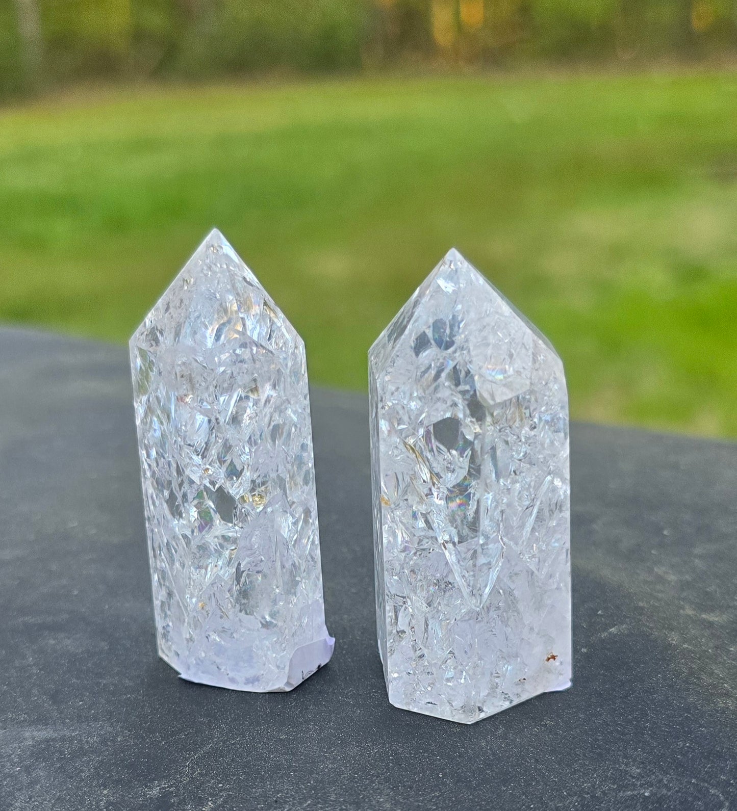 Crackle Quartz Towers – Treated Quartz Crystal