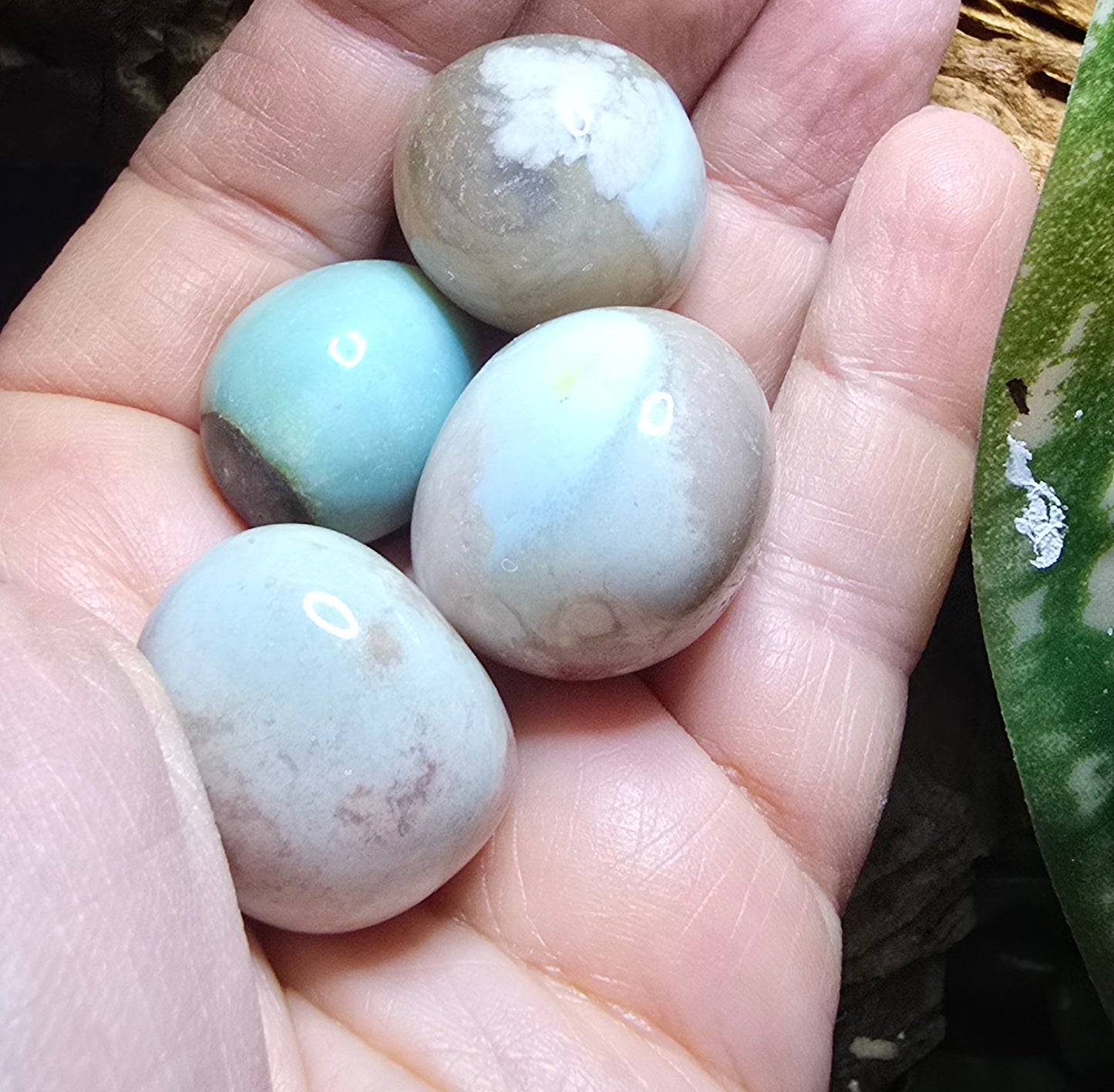 Green Flower Agate Tumble Agate tumble stone - Genuine