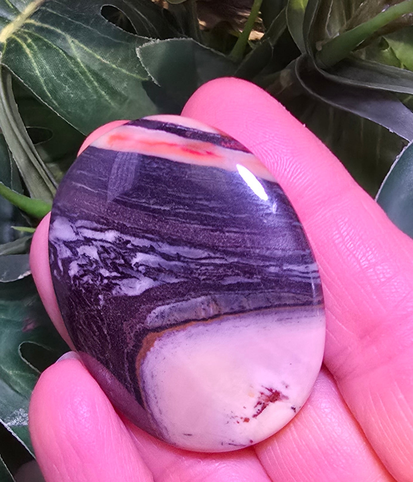 Tiger Iron Palm Stone – Polished Natural Tiger Eye Hematite Jasper