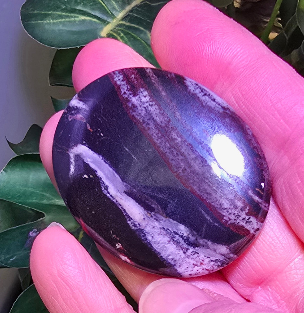 Tiger Iron Palm Stone – Polished Natural Tiger Eye Hematite Jasper