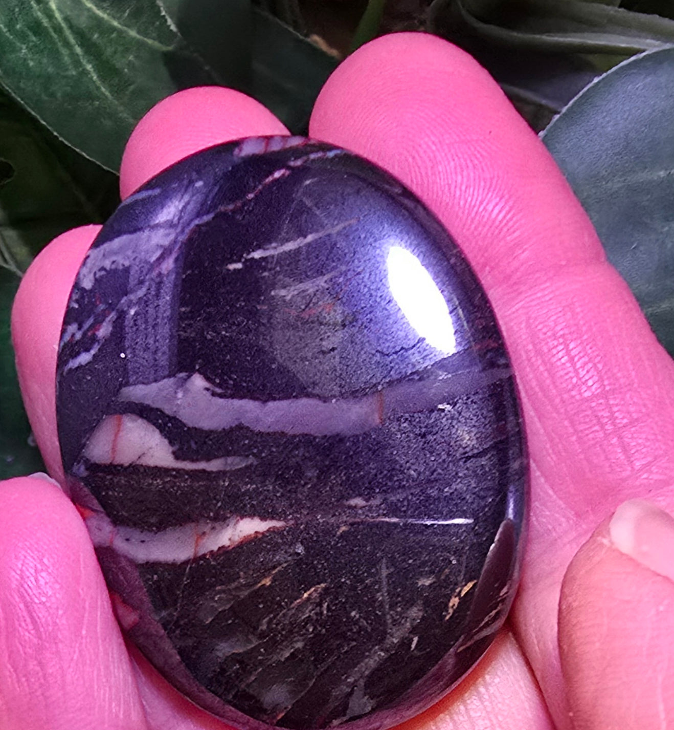 Tiger Iron Palm Stone – Polished Natural Tiger Eye Hematite Jasper