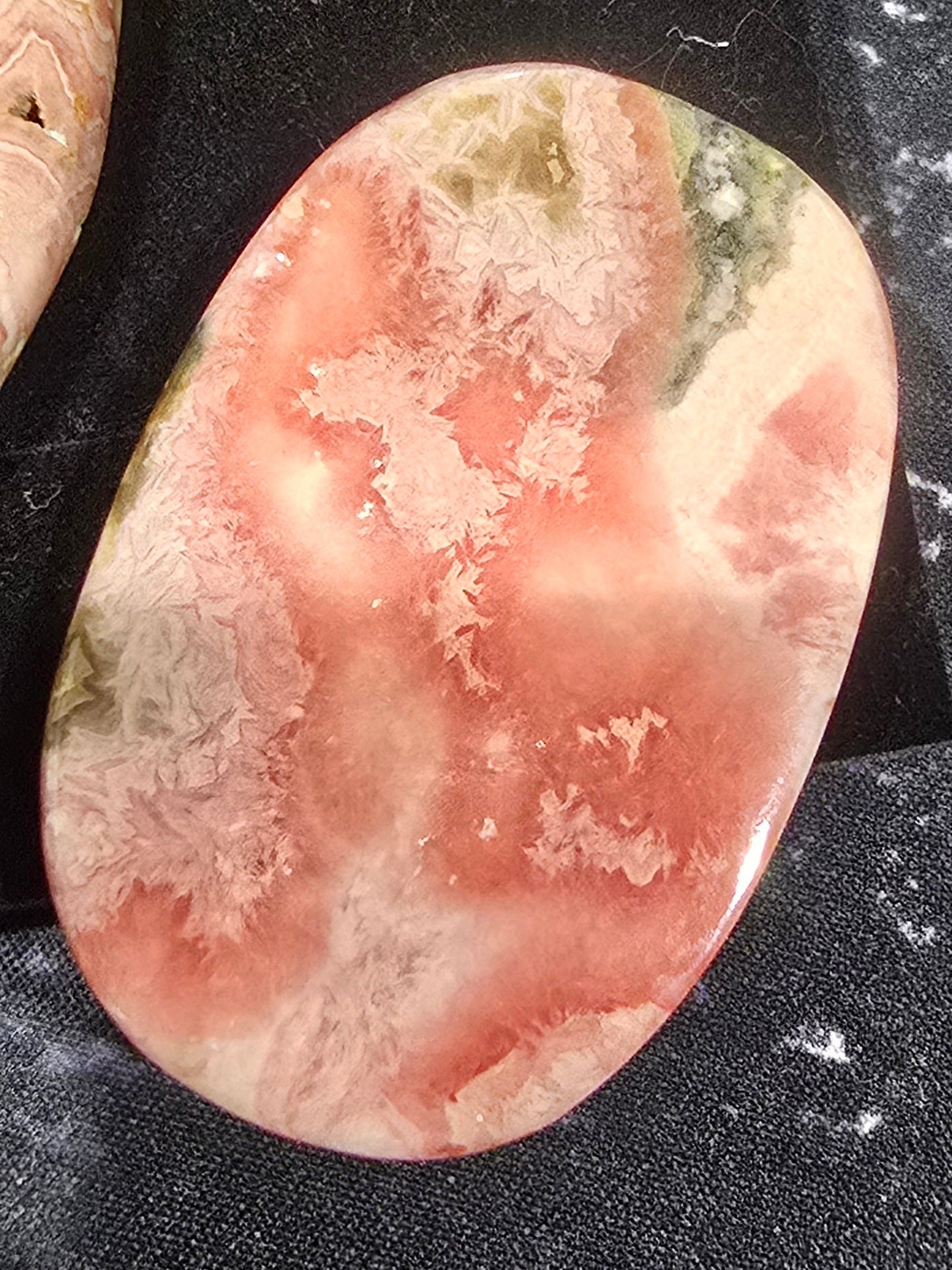 Rhodochrosite Palm Stones – Polished Natural Banded Crystal