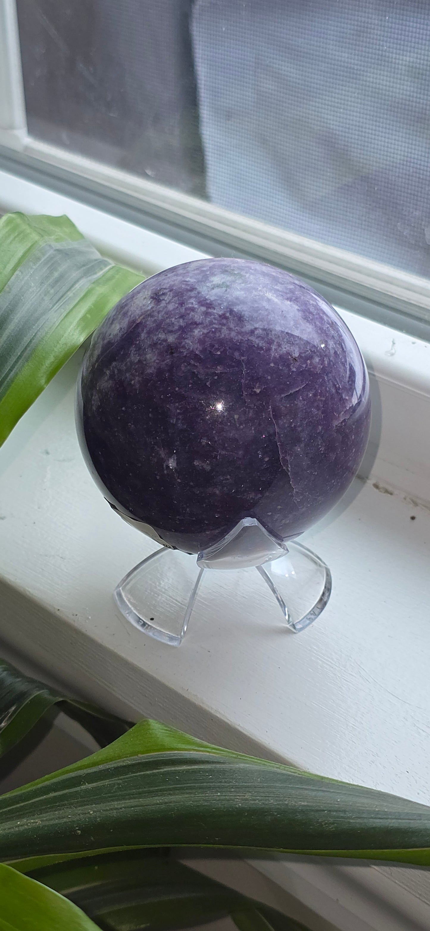 Lepidolite Natural Stone sphere