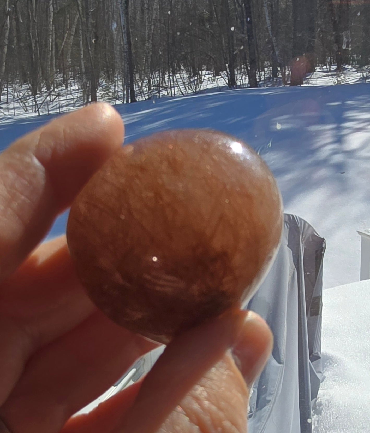 Copper Rutilated Quartz Lens – Natural Quartz from Brazil