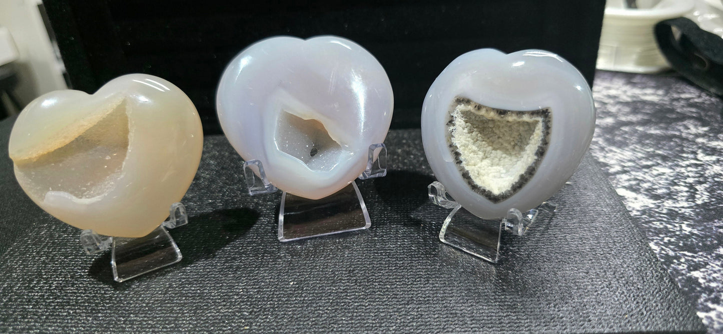 Agate Heart Carvings – Polished Natural Agate