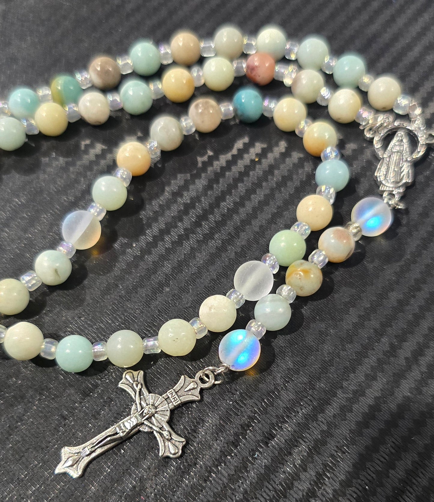 Caribbean Calcite Rosary Beads 8mm – Hand Strung Natural Stone Jewelry
