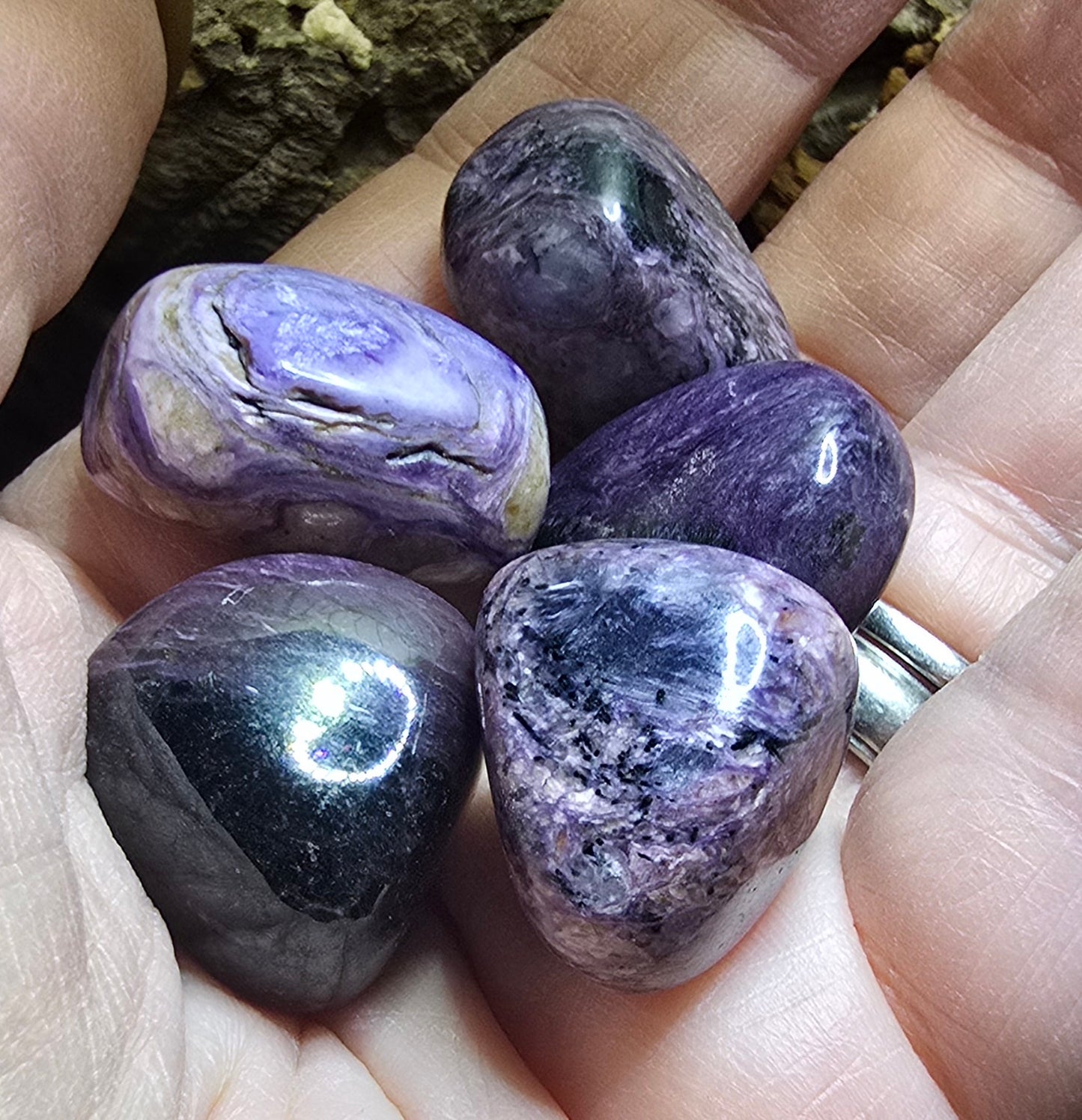 Charoite tumble stone