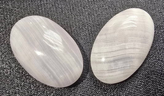 Pink Mangano Calcite Palm Stones – Polished Natural Calcite