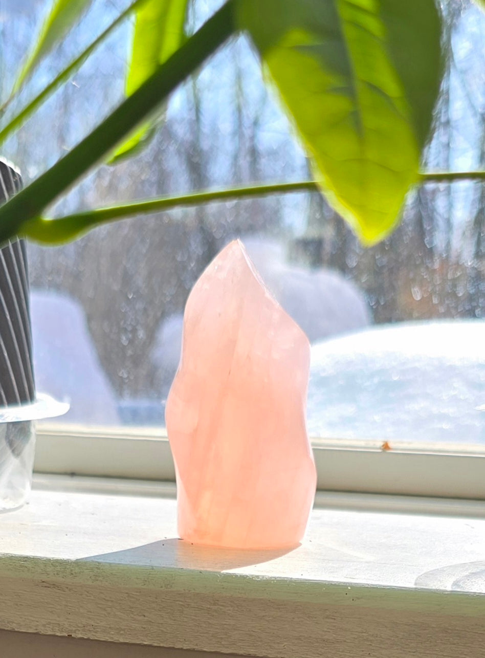 Rose Quartz Flame – Polished Natural Quartz