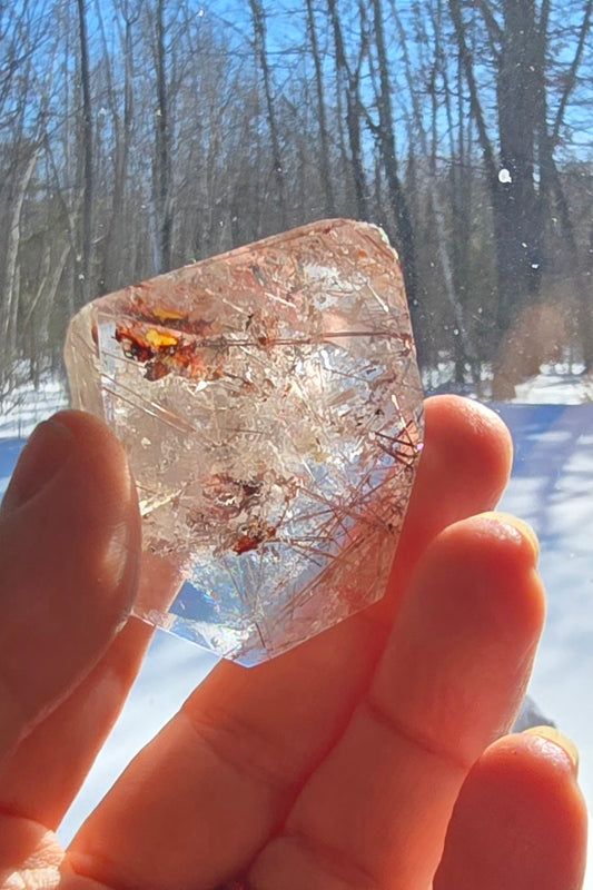 Copper Rutilated Quartz Free‑Form – Polished Natural Rutile Quartz