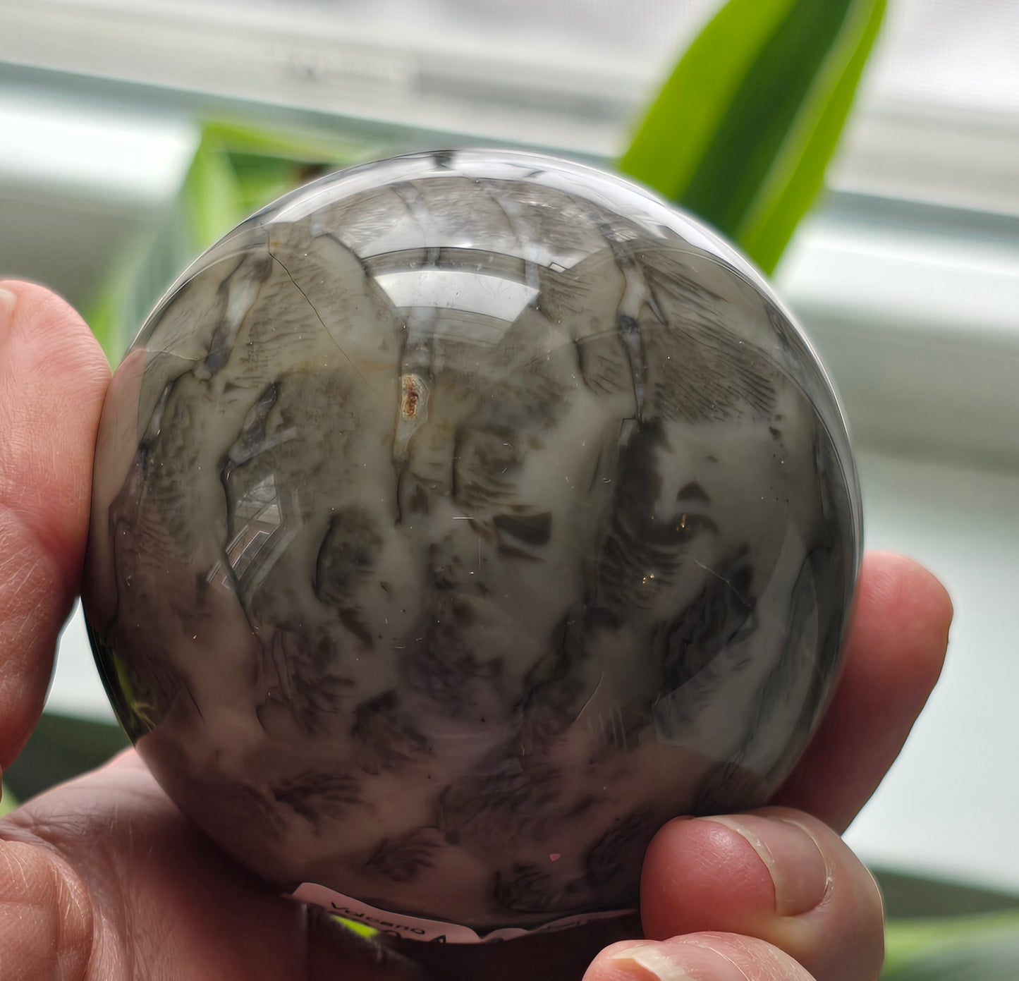 Natural Volcano Agate Crystal Sphere