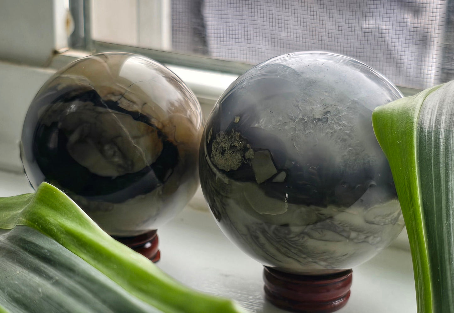 Natural Volcano Agate Crystal Sphere