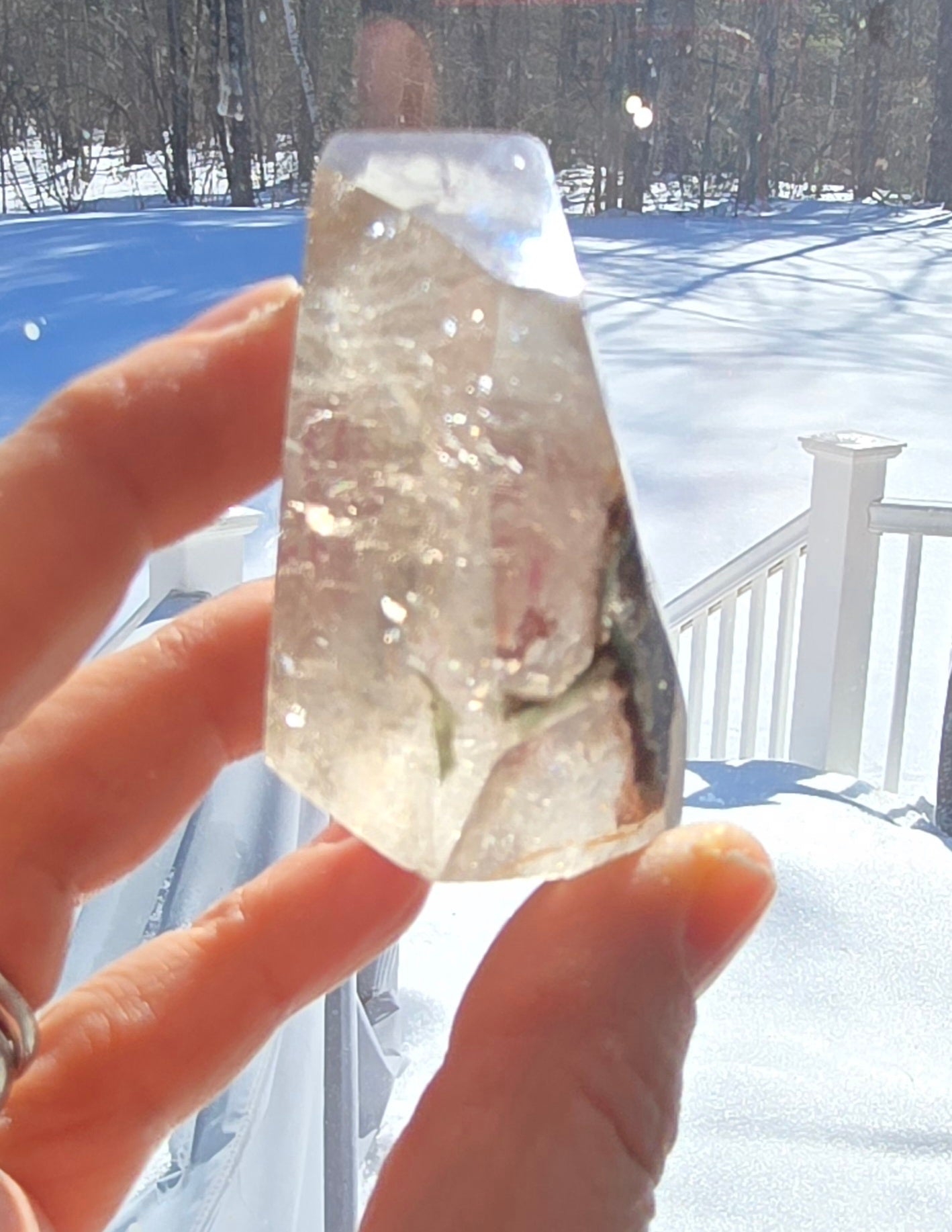 Garden Quartz Free‑Form Polished – Natural Lodolite Quartz