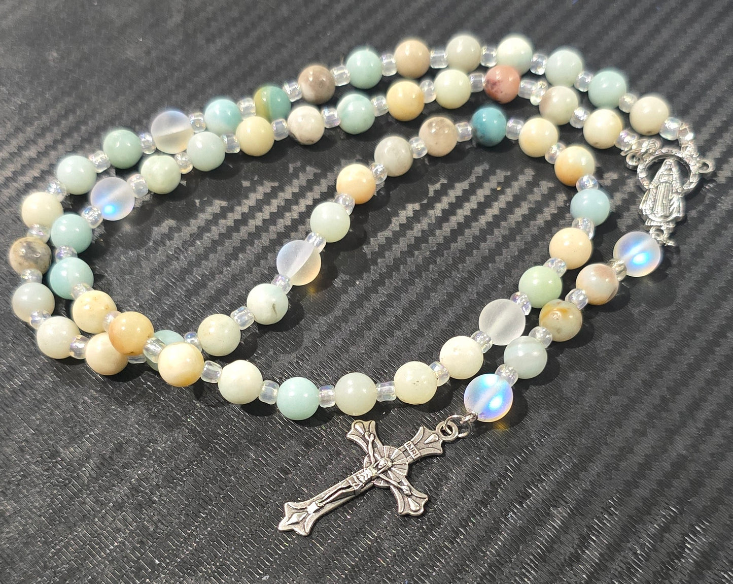 Caribbean Calcite Rosary Beads 8mm – Hand Strung Natural Stone Jewelry