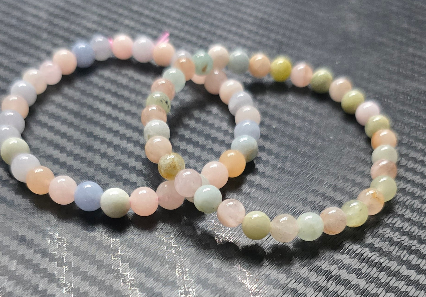 Morganite & Aquamarine 6mm Beaded Bracelet – Natural Stone Jewelry
