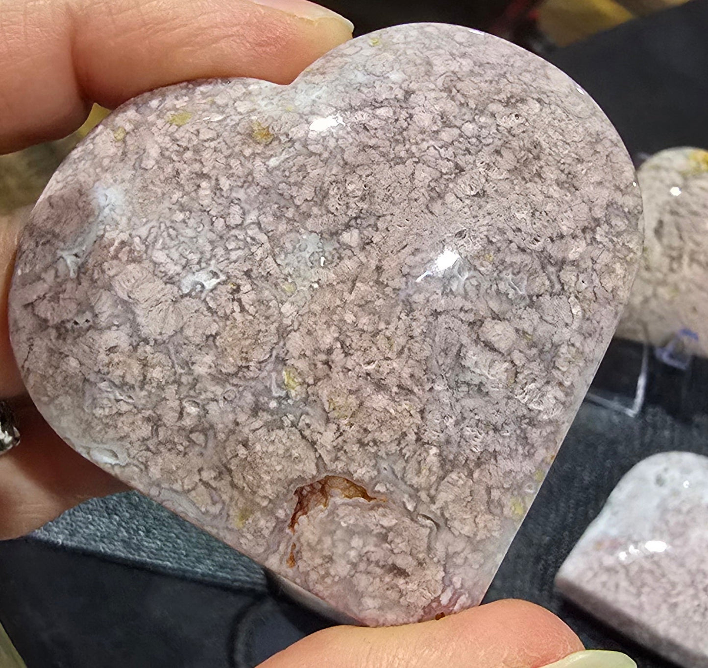 Pink Agate Heart Carvings – Polished Natural Agate