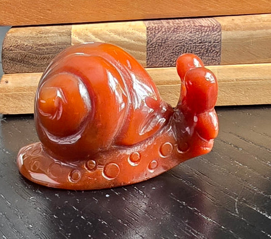 Carnelian Snail Carving – Polished Natural Agate