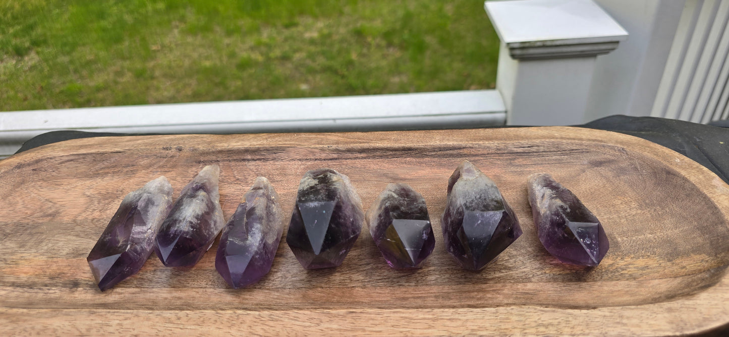 Polished Amethyst Raw Points from DRC – Natural Mineral Specimen
