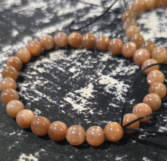 Black Moonstone 6mm Beaded Bracelets – Natural Stone Jewelry