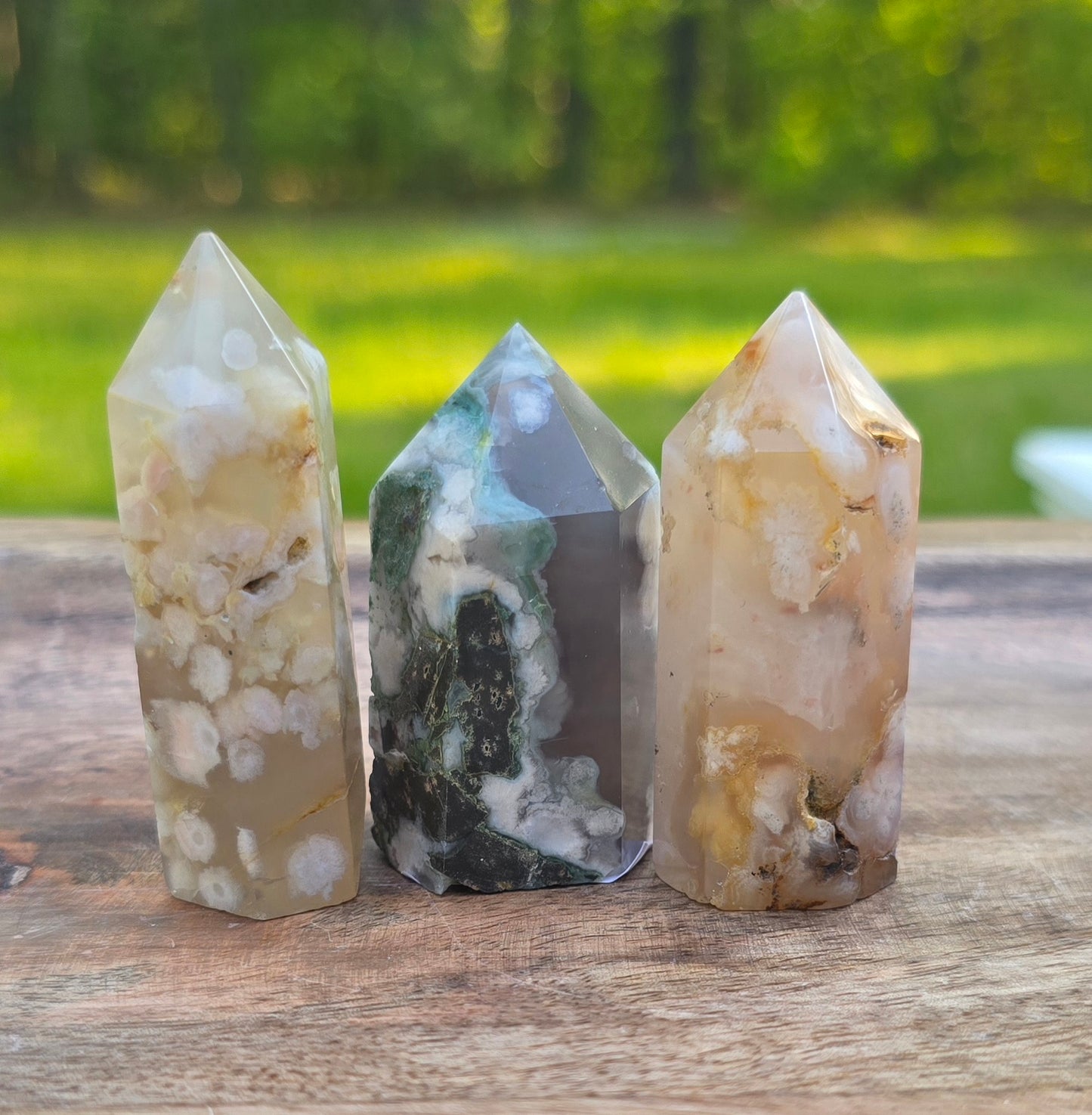 Flower Agate Towers – Polished Natural Stone