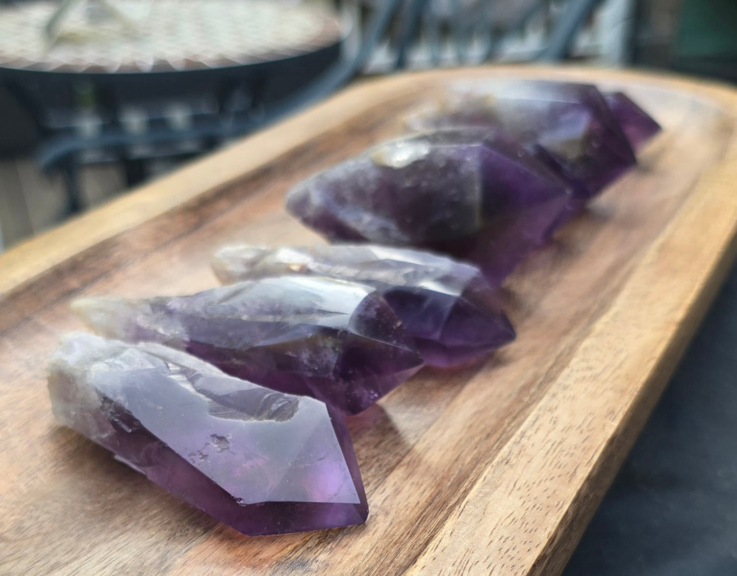 Polished Amethyst Raw Points from DRC – Natural Mineral Specimen